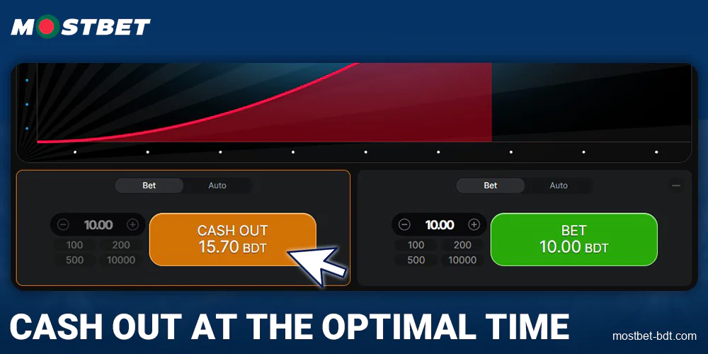 Make a cashout at Mostbet BD Aviator