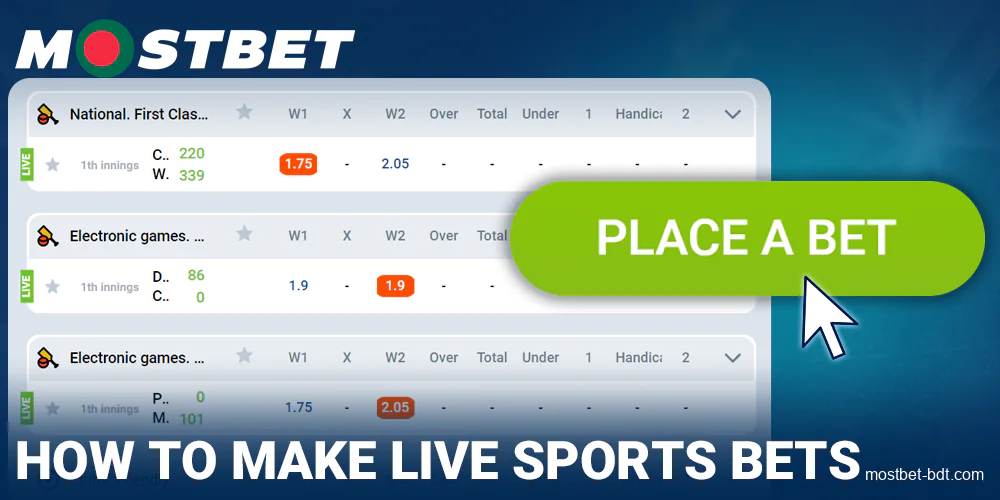 Sports betting instructions at Mostbet Bangladesh