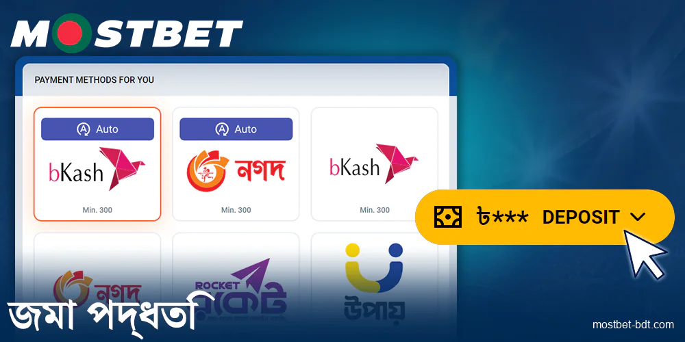 Mostbet বাংলাদেশে জমার পদ্ধতি