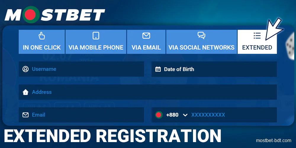 Advanced registration at Mostbet for Bangladeshis