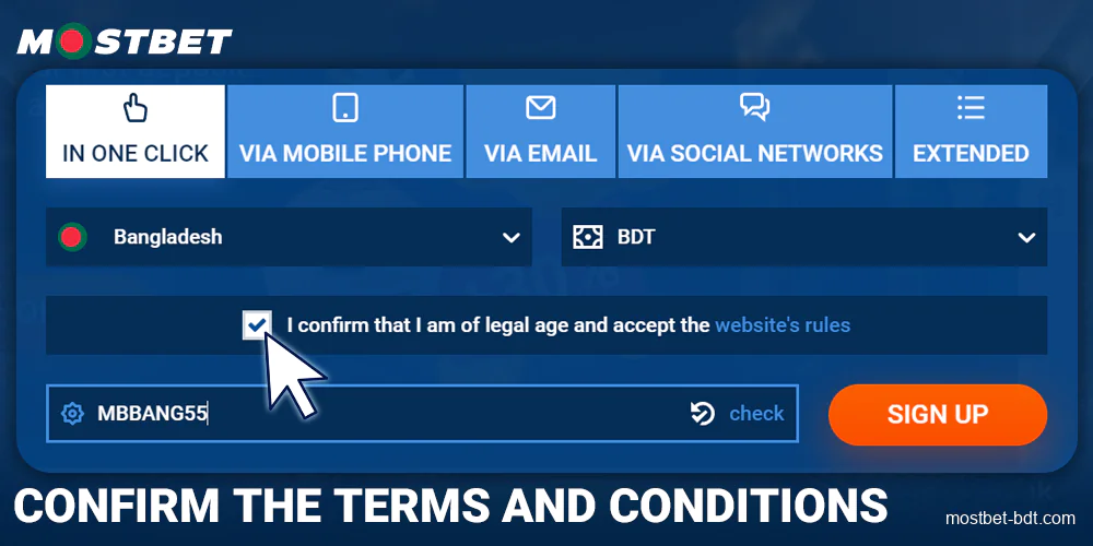 Agree to the Mostbet Bangladesh website rules