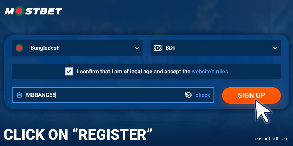 Confirm registration at Mostbet Bangladesh